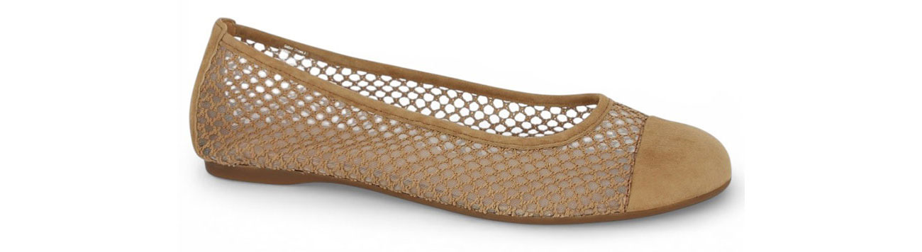 Ballerines marrons en résille pour grande taille